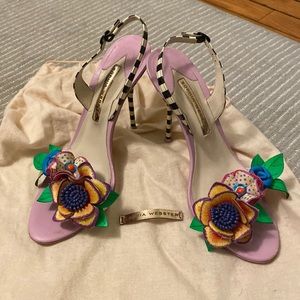 Sophia Webster Floral Lavender Heels. Size 39 (U.S. size 8 1/2)